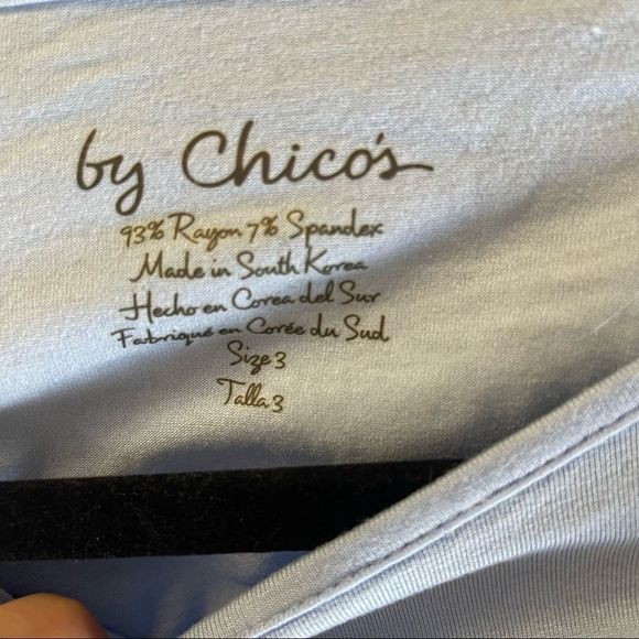 Chico’s Light Blue Long Sleeve Scoop Neck Tee Shirt - Picture 5 of 5